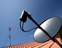 satellite and aerial on roof